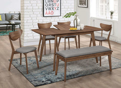 Alfredo Grey & Natural Walnut Dining Bench - Ornate Home
