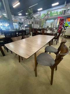 Alfredo Natural Walnut & Grey 5pc Dining Room Set - Ornate Home