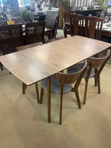 Alfredo Natural Walnut & Grey 5pc Dining Room Set - Ornate Home