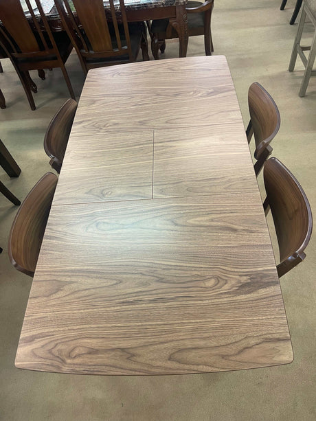 Alfredo Natural Walnut & Grey 5pc Dining Room Set - Ornate Home