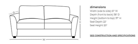 Alianza Dark Gray Loveseat - Ornate Home