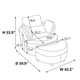 Aliso Crescent Moon Versatile Swivel Barrel Chair and Ottoman Set - Ornate Home