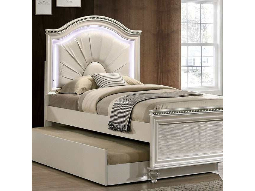 Allie Pearl White Full Bed - Ornate Home