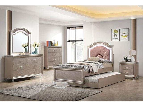 Allie Rose Gold 4 Pc. Full Bedroom Set - Ornate Home