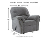 Allmaxx Pewter Rocker Recliner - Ornate Home