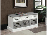 Alma White & Weathered Grey Storage Bench - Ornate Home