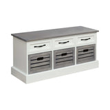 Alma White & Weathered Grey Storage Bench - Ornate Home