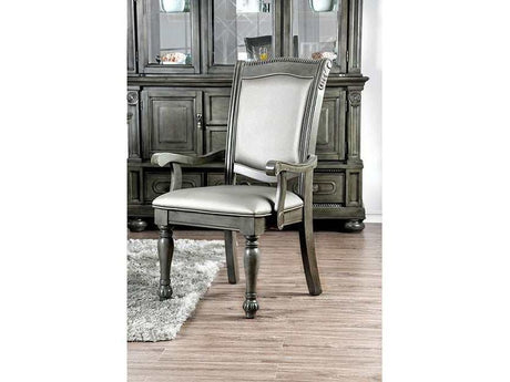 Alpena Gray/Silver Arm Chair (Set of 2) - Ornate Home