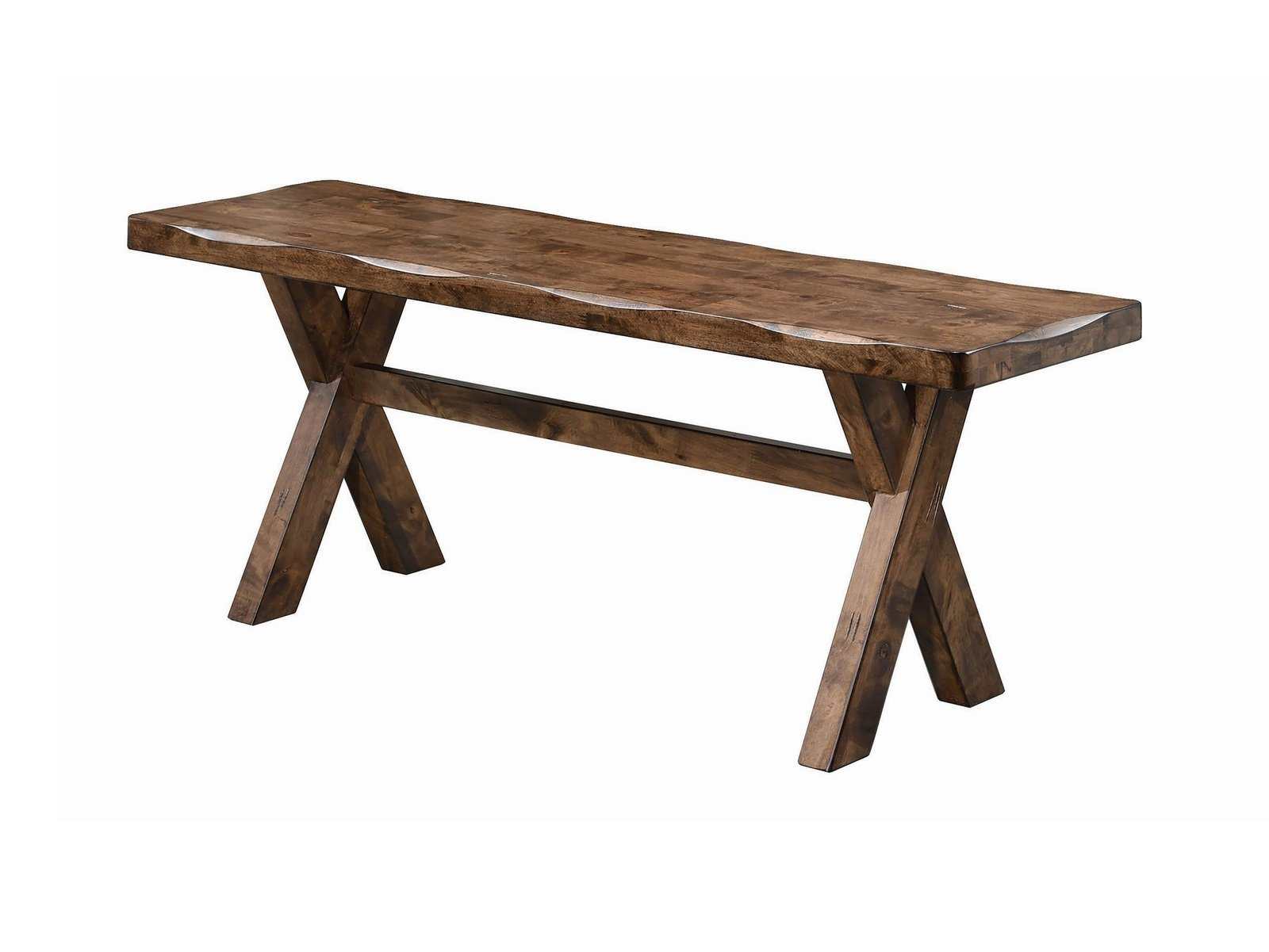 Alston Knotty Nutmeg XShaped Dining Bench - Ornate Home