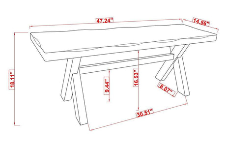 Alston Knotty Nutmeg XShaped Dining Bench - Ornate Home