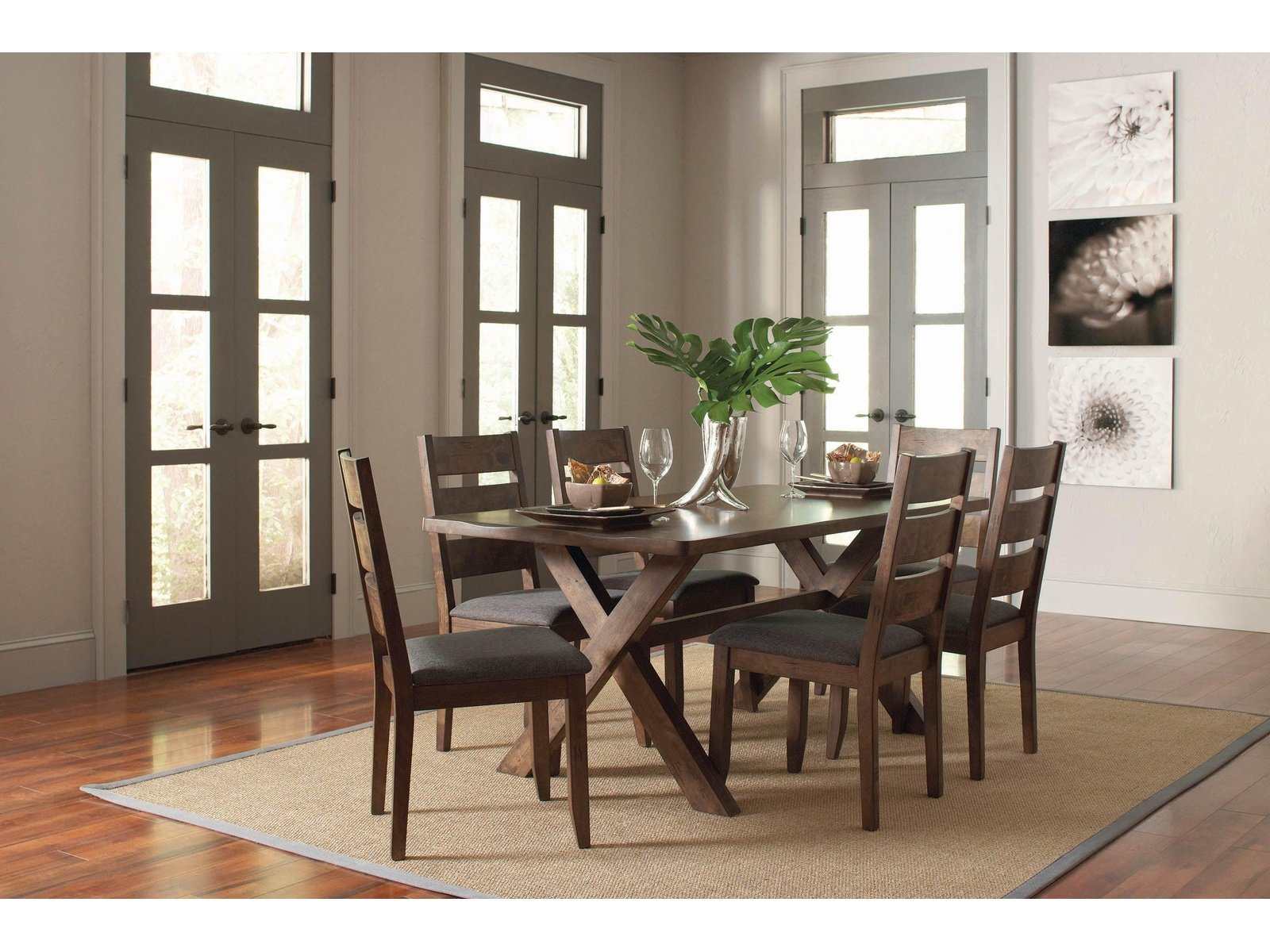 Alston Rustic Knotty Nutmeg 6pc Dining Set - Ornate Home