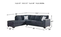 Altari Slate 2pc Sectional Sofa w/ Chaise - Ornate Home