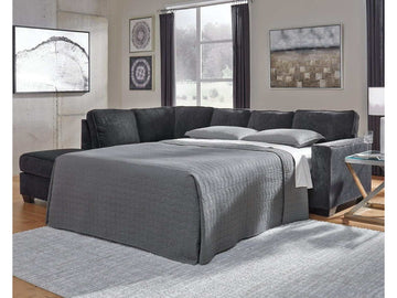 Altari Slate Full Sleeper Sectional Sofa w/ LAF Chaise - Ornate Home