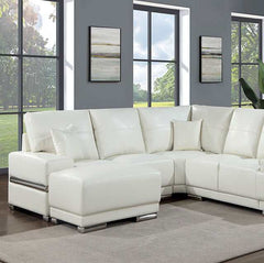 Althea White Leatherette Armless Chair - Ornate Home