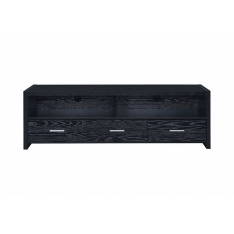 Alton Black Oak 3 Drawer TV Console 62″ - Ornate Home