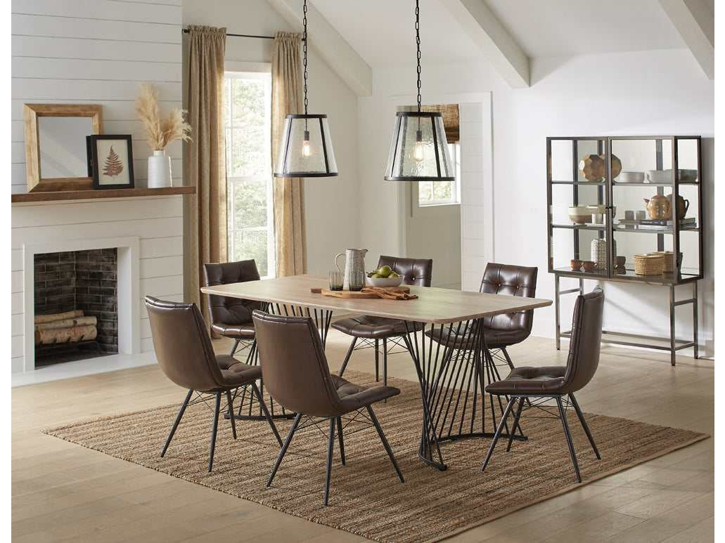 Altus Natural Oak / Gunmetal Dining Table - Ornate Home