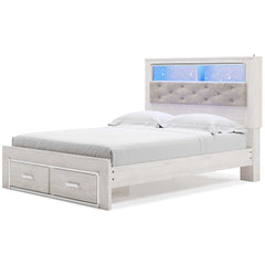 Altyra Queen Upholstered Bookcase Bed w/ Storage - Ornate Home