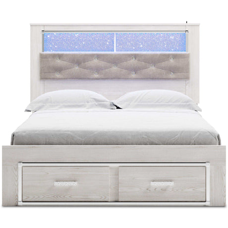 Altyra Queen Upholstered Bookcase Bed w/ Storage - Ornate Home