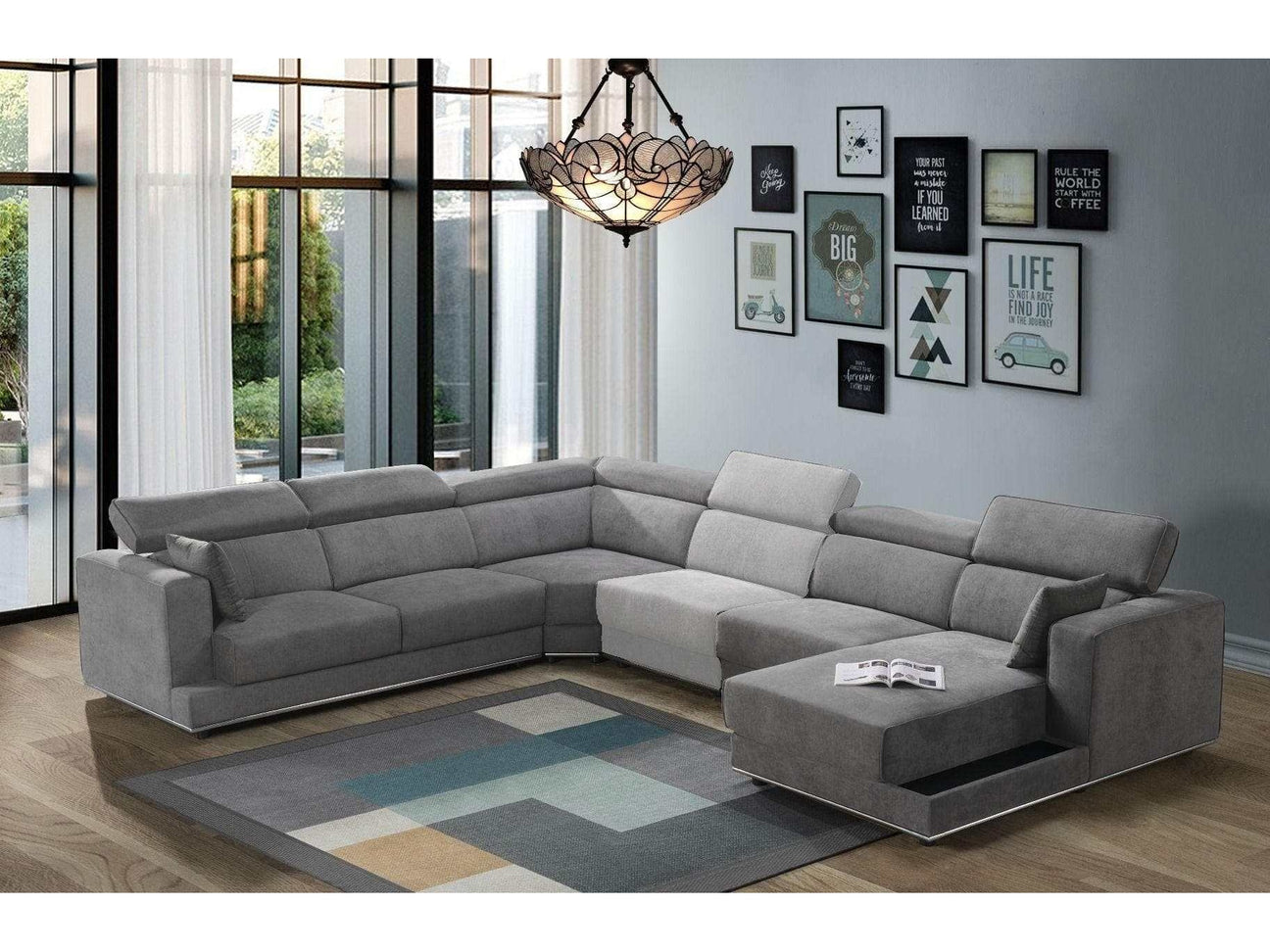 Alwin Dark Gray 4pc Sectional Sofa - Ornate Home
