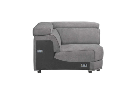 Alwin Dark Gray 5pc Sectional Sofa - Ornate Home
