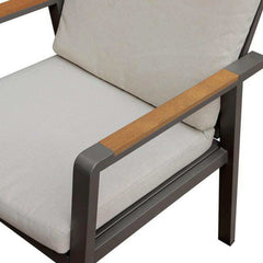 Alycia Beige & Gray Patio Arm Chairs (Set of 6) - Ornate Home