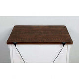 Alyson White & Walnut Nightstand w/ USB Plug - Ornate Home