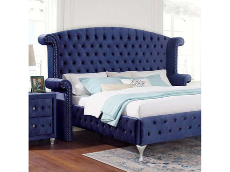 Alzir Blue Queen Bed - Ornate Home
