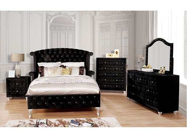 Alzire Black Nightstand - Ornate Home