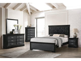 Amalia Black Upholstered Panel Bedroom Set - Ornate Home