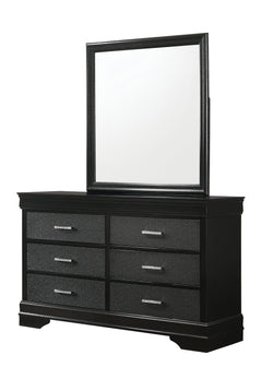 Amalia Black Upholstered Panel Bedroom Set - Ornate Home