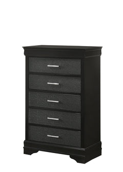 Amalia Black Upholstered Panel Bedroom Set - Ornate Home