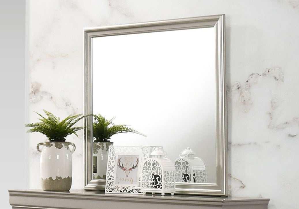silver dresser mirror Crown Mark Amalia B6910-11 SQUARE TOE IKEA Malm 6 Drawer This romantic dresser set Color:Black/Black Polka
