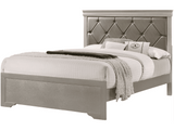 Amalia Silver Queen Upholstered Panel Bed - Ornate Home