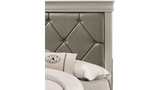Amalia Silver Queen Upholstered Panel Bed - Ornate Home