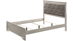 Amalia Silver Queen Upholstered Panel Bed - Ornate Home