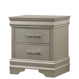 Amalia Silver Upholstered Panel Bedroom Set - Ornate Home