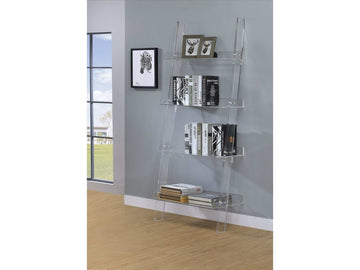 Amaturo Clear Acrylic Ladder Bookcase - Ornate Home
