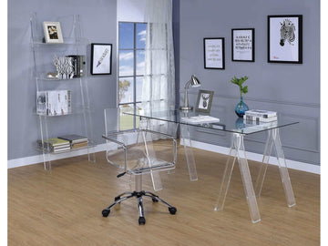 Amaturo Clear Acrylic Ladder Bookcase - Ornate Home