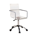 Amaturo Clear & Chrome Office Chair w/ Casters - Ornate Home