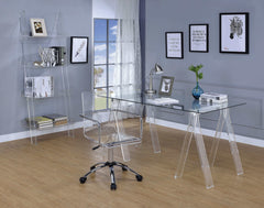 Amaturo Clear & Chrome Office Chair w/ Casters - Ornate Home