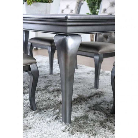 Amina Gray Rectangular Dining Table w/ 18" Leaf - Ornate Home