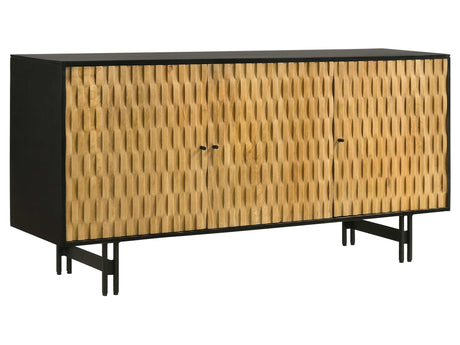 Aminah Natural / Black Accent Cabinet - Ornate Home