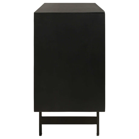 Aminah Natural / Black Accent Cabinet - Ornate Home