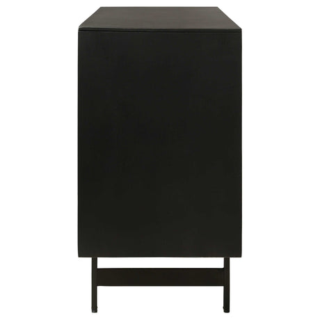 Aminah Natural / Black Accent Cabinet - Ornate Home