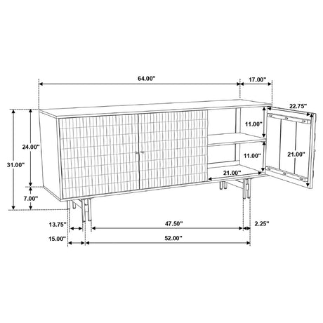 Aminah Natural / Black Accent Cabinet - Ornate Home