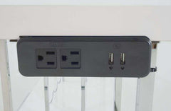 Ammaar White & Chrome Bar Cabinet w/ Glass Shelf - Ornate Home