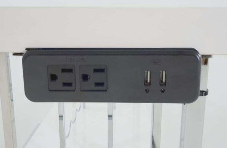 Ammaar White & Chrome Bar Cabinet w/ Glass Shelf - Ornate Home