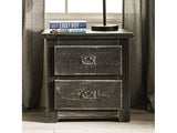 Ampelios Wire-Brushed Black Nightstand - Ornate Home