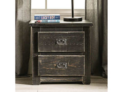 Ampelios Wire-Brushed Black Nightstand - Ornate Home