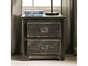 Ampelios Wire-Brushed Black Nightstand - Ornate Home